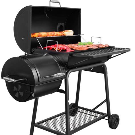 steel charcoal bbq pit with smokers box|Royal Gourmet Charcoal Grill with Offset Smoker, .